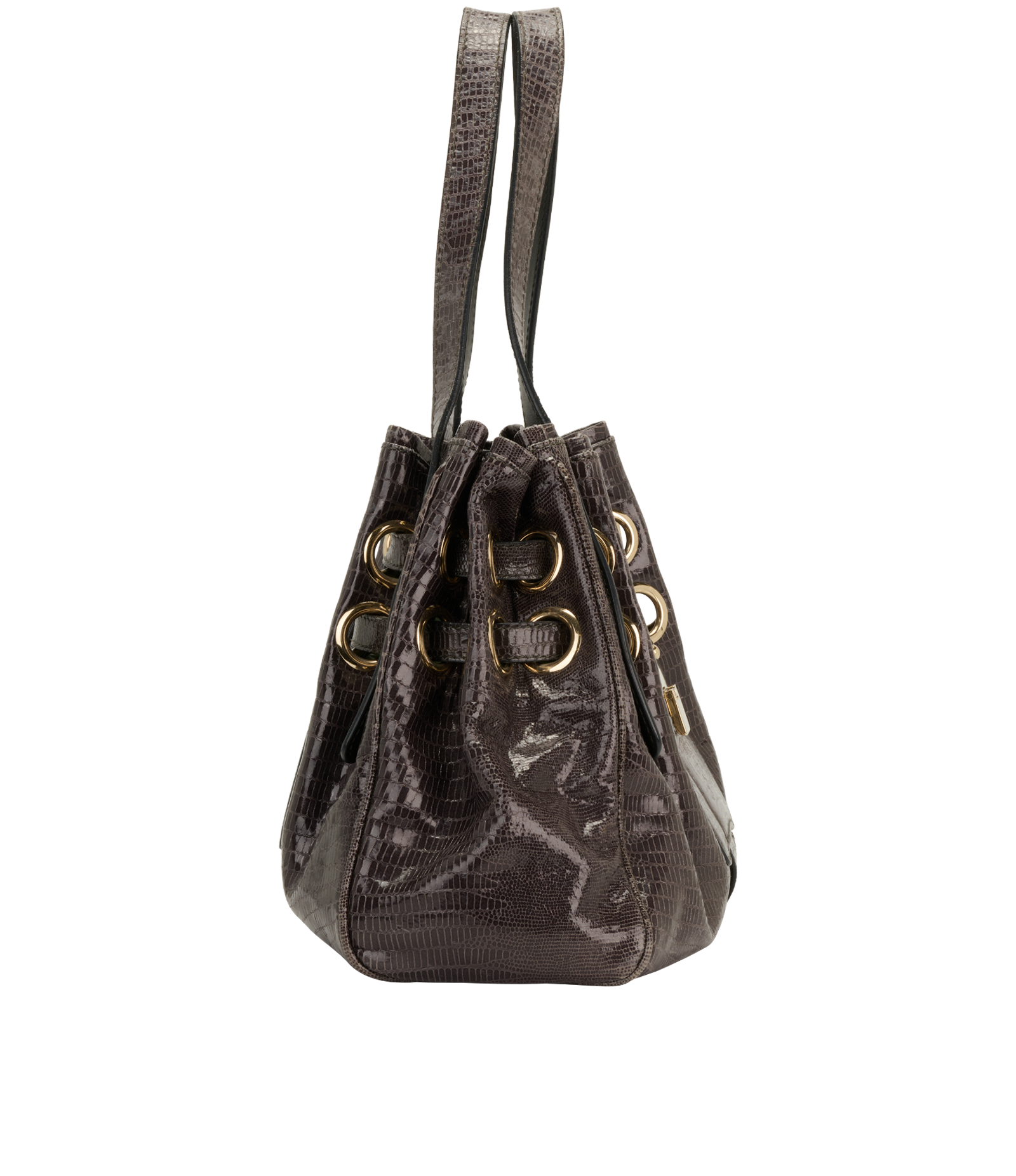 Ramona Lizard Embossed, &pound;220, Handbags, Grey, Leather, Side view